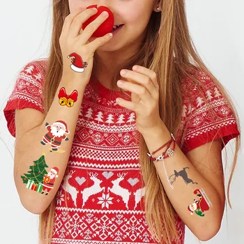 Cartton de Crăciun Autocolante Tatuaj Copii Naviidad Cadouri Favoarea Moș Crăciun Pom de Crăciun DIY Crăciun Fericit Decor 2022 An Nou Fericit 