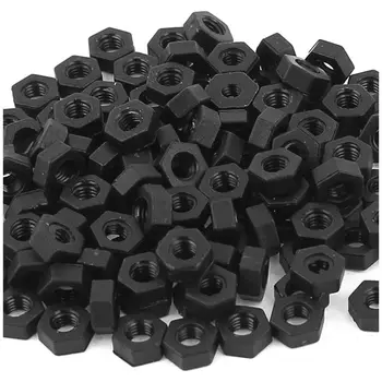 100 buc M3 introduce firul de blocare șurub de fixare din nylon piulițe hexagonale negre 