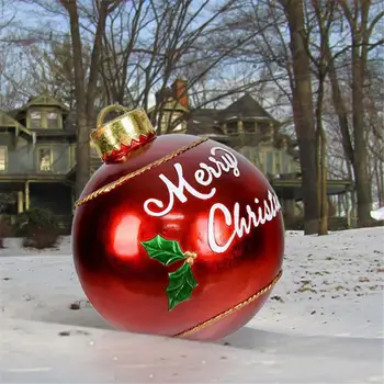 60cm Bile de Crăciun de Decorare în aer liber Atmosfera de Crăciun Copac Ornament PVC Gonflabila Mingi de Jucărie Acasă Cadou de Crăciun 2022 mai Recente 