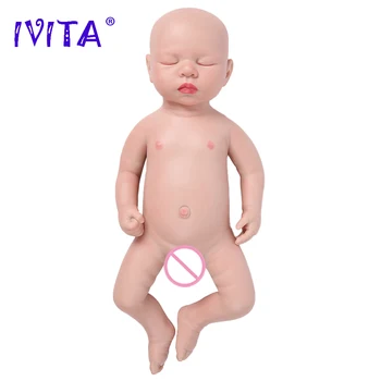 IVITA WB1507 46cm 3.2 kg Băiat cu Ochii Închiși de Înaltă Calitate, Corp Plin de Silicon în Viață Renaște Copilul Păpuși Realiste Jucarii pentru Copii 
