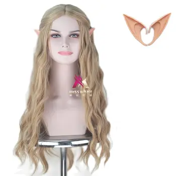 70cm Mult Galadriel Peruca Cu Urechile Femeilor Fata de Rol Blonda Parul Ondulat Elf Regina Cate Blanchett de Lux Peruci + cap o perucă 