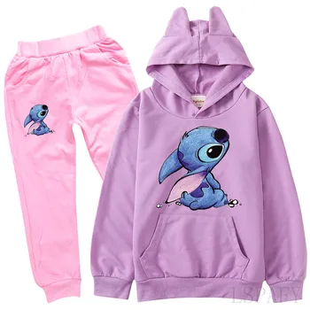 Disney Stitch Copii Trening Fete Haine Copii Baieti Fete, Hanorace și Pantaloni Copii Sportwear Haine de Moda Costum Sport