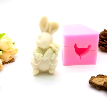 3D Easter Rabbit Mucegai Silicon Bucătărie Rășină Instrument de Copt Desert Ciocolata de BRICOLAJ produse de Patiserie Fondant Matrite Iepurasul de Decorare Tort de Instrumente 