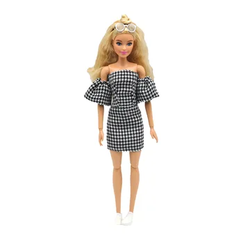 Moda Retro Zăbrele Rochie pentru Barbie Blyth 1/6 30cm MH CD FR SD Kurhn BJD Haine Papusa Accesorii 
