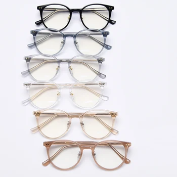 Peekaboo stil coreean ochelari rotunzi cadru bărbați lumina albastră de blocare TR90 optice moda rame de ochelari pentru femei obiectiv clar 