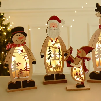 LED-uri de Lemn de Crăciun, om de Zăpadă Moș Crăciun Elan Ornamente Festival Desktop Masă Casă de Vacanță Decorare Cadou de Crăciun 