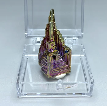 Frumos Bismut Cristale Bismut Metalic de cristal din china transport Gratuit( dimensiuni cutie 3.4 cm) 