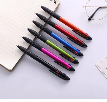 50pcs kawaii stilou drăguț 3 in 1 multicolor pixuri pentru birou școală consumabile de scris coreean papetărie stylo moda pen