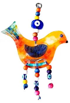 Margele Colorate Pasăre Figura Decorative Mini Sticla Ornament De Perete