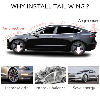 Pentru Tesla Model Y Masina din Fibra de Carbon Spate Portbagaj, Aripa, Spoiler Coada Spoiler Portbagaj Aripa ABS Buza Spate Body Kit Exterior Sport Versiune 
