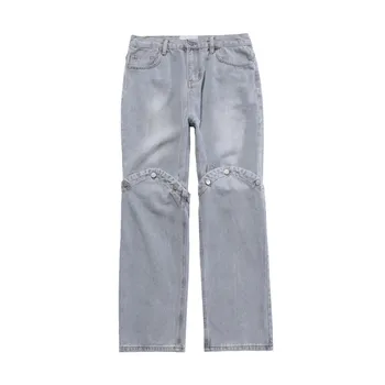 UNCLEDONJM Detașabil blugi pentru bărbați pantaloni designer High Street cargo blugi streetwear femei blugi largi aflate în Dificultate 