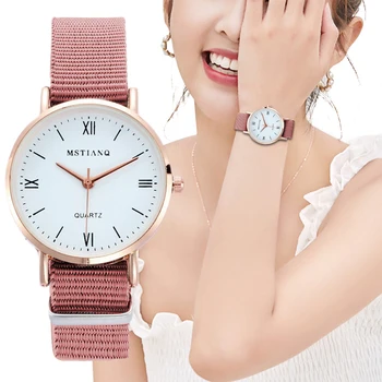 2021 Ceas Nou De Femei De Moda Casual, Curea Nailon Ceasuri Simplu Doamnelor Mici Dial Cuarț Ceas Rochie Ceasuri Reloj Mujer 