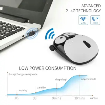 2.4 G Wireless Optical Mouse-ul de Economisire a energiei de Desene animate Drăguț mouse-uri de Calculator Silent Reîncărcabilă Ergonomic Mini Mouse-ul 3D Pentru PC, Laptop