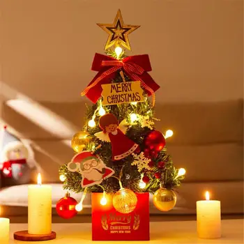 45cm Mini Masa de Crăciun Copac de Lumină LED Ornament de Masă Luminos de Pin, Copac Xmas Felinar Decor de Crăciun Cadouri de Anul Nou 