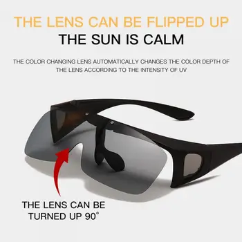 2021 Flip Clip pe Bărbați ochelari de Soare Polarizat Ochelari Fotocromice Femei Ochelari de Soare de Culoare Schimbare de Conducere Auto Ochelari de Nuante UV 