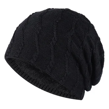 2021 Oameni Noi e Cald Pălării de Iarnă Tricot Gros Chapeau Homme Cuff Beanie Capac cu Garnitură 