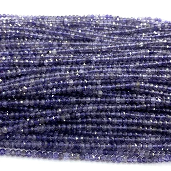 Veemak Clar Naturale Violet Albastru Iolite Fațete Rondelle Mici Margele Vrac 2.5-3x3.5-4mm 