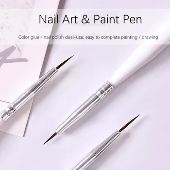 3pcs/set Unghii Linie Albă Rod Pictura Pix Slim Acrilic UV Gel Pensule Desen de Colorat Linie de Grilă de Design de Unghii, Instrumente de Manichiură 
