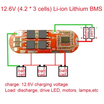 3S 4S 5S BMS 18650 lto Litiu Acumulator Circuit de Protecție Egalizator Bord 25A 12.6 V, 16.8 V 21V de echilibrare a Balanței de Celule Pachet de Module 