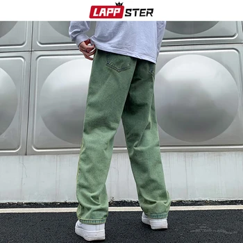 LAPPSTER Bărbați Largi, Joase Y2k Blugi Pantaloni 2021 Mens Casual Streetwear coreeană de Moda Denim Pantaloni sex Masculin Largi Picior Kpop Joggeri 