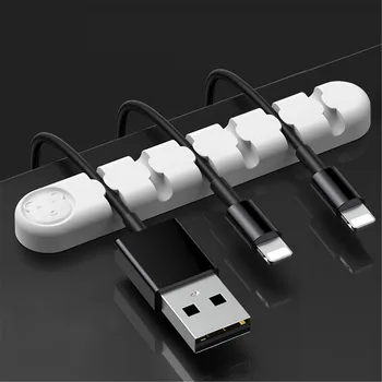 Silicon Cablu USB Organizator Cablu Bobinator Ordonat Management Cleme autoadezive Cablul de Suport Mouse-ul pentru Căști de Sârmă Organizator Desktop