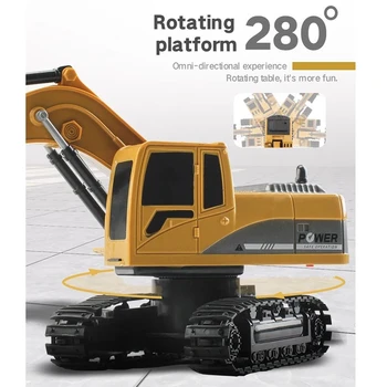 1/24 RC Excavator 2.4 G de Radio Controlate Autoturisme Tractor Caterpillar Model Inginerie Mașina de Săpat Solul Sunet de Camion Jucării Pentru Copil Boy 