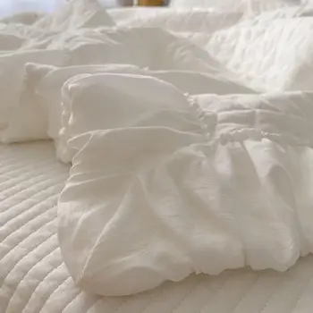 1 buc Cuvertură de pat pe Paturi Queen Culoare Alb Pilota pentru Vara Colcha De Cama Casal Geometrice Banda Dublu Cuvertura pentru Dormitor