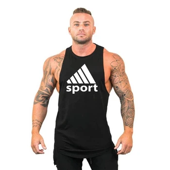 Sport Brand De Îmbrăcăminte ia Modul De Culturism Rezervor De Top Pentru Bărbați Fitness Maieu Cămașă Fără Mâneci Bumbac Solid Musculare Maieu Săli De Sport De Top 