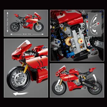 674pcs high-tech Constructor Ducatis Panigale V4 R Motociclete Blocuri Caramizi Jucării Pentru baieți Jucarii pentru Copii Cadouri de Craciun 