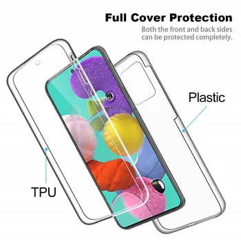 Pentru Samsung Galaxy A51 6.5 inch de 360 Full Body Double Side Silicon TPU Transparent Caz Acoperire Pentru Samsung A71 A21 A31 A21s 