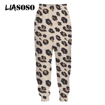 LIASOSO Leopard Pantaloni Animal pantaloni de Trening de Moda Streetwear Liber Sudoare Pantaloni de Jogging Casual Harajuku Imprimare 3D Femei Barbati Pantaloni 