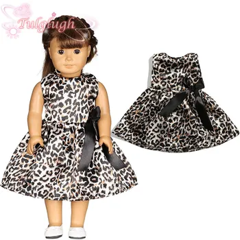 Sexy Rochie de Leopard de Imprimare De 18 Inch American Doll Fete si 43cm Copilul Nou-Născut Papusa Haine, Accesorii,Jucării pentru Copii 