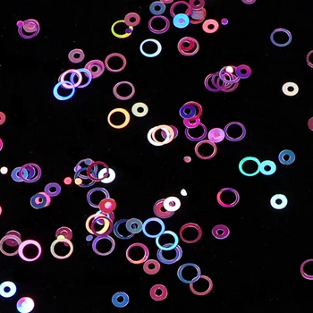 1 Sac Holo Curcubeu Rotund Cerc Paiete De Unghii Glitter Mix Dimensiune Holografică Paillette Unghii Fulgi Felie Decalcomanii Accesorii 