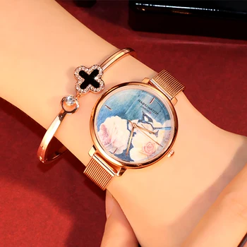 Femei Ceas de Femeie Ultra-fină din Oțel Inoxidabil Plasă Doamnelor Ceasuri de Lux Ceas de mână Rochie Femei Ceas Chineză Stil de sex Feminin Ceas 