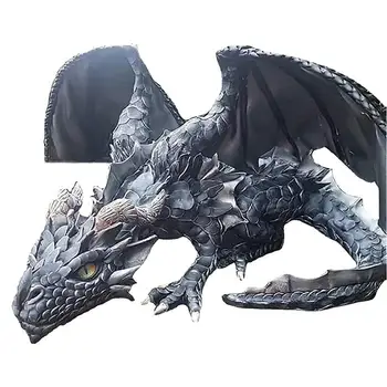 Mare Ghemuit Dragon Masina Ornamente de Gradina, Paza Dragon Dragon de Zbor Sculptura Rășină Ornamente de Artizanat pentru Gradina Decor Acasă 