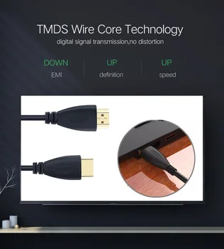 Compatibil HDMI Cablu de 1M 2M 3m 5m plug 4k 3D 60FPS placat cu Aur cablu pentru 2.0 HD TV laptop PS3 proiector cablu de calculator 