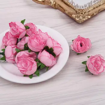 50pcs 2,5 cm Mini Mătase Artificială a Crescut Capete de Flori Pentru Nuntă Decorațiuni DIY Accesorii Flori False Ambarcațiuni 