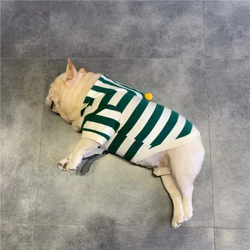 Câine de companie toamna și iarna haine de bumbac bulldog francez pulover cu gluga Britanic pug Corgi haina cu dungi 