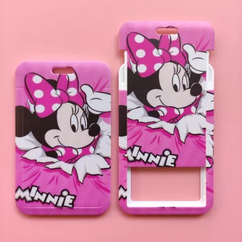 Disney Mickey Minnie Mouse Copii ID-ul de Credit Card Bancar Titular Elevii de Autobuz Clar Card Caz Șnur FATA Vizita Ușa de Identitate Insigna 