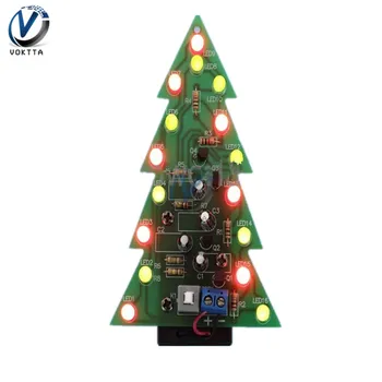 Roșu/Verde Culoare LED Flash Pomul de Crăciun Piese Kit Diy Pomul de Crăciun 3D Circuit Modulul de LED-uri Electronice Distractiv Suite Cadou 