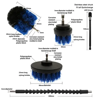 O Mulțime Electric Scruber Perie Pentru Burghiu Șmirghel Kit de Plastic Rotundă Perie de Curatare pentru Covoare Mașină de Sticlă de Perete Anvelope Perie Instrumente 