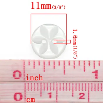 10buc 11mm Rășină de Cusut Nasturi Scrapbooking 2 Gauri Clar Floare de Model Pentru Cusut Manual DIY Decorare Ustensile de Cusut 