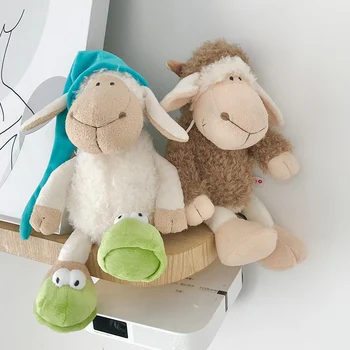 35CM Oaie Drăguț de Pluș Jucarii Moale și de Pluș Animale Desene animate de Miel Umplute Papusi Baby Însoțesc Jucăriile pentru Copii 