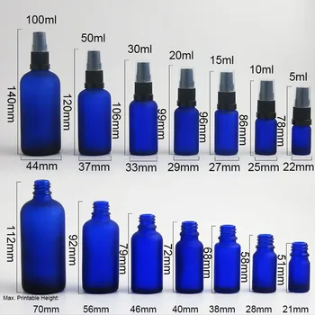 360pcs en-Gros Frost Blue Sampon Sticle Sticle Cu Lotiune Pompa de Containere Cosmetice 5 ml 10 ml 15 ml 30 ml 100ml 