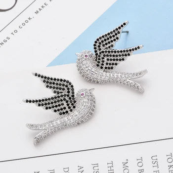 Fermecător și elegant păsări dragoste zircon cercei Moda bijuterii cadouri pentru fete/femei nunți ER-290 