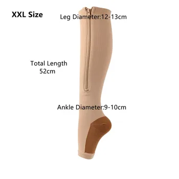 1 Pereche Nouă De Ciorapi Pentru Femei Lenjerie De Corp De Compresie Degetele De La Picioare Deschise Cu Fermoar Varice Presiunea Sangelui Genunchi Ridicat Mult Sox