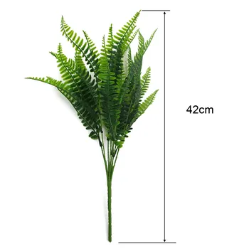 38cm Flori Artificiale Frunze de Plante Destul de Fals Realiste Plastic persan Iarba Feriga Florale Nunta Verde, Frunze Decor