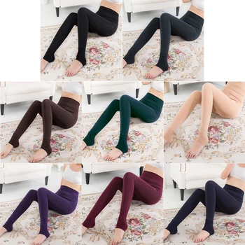 2019 Iarna Elastic Femei Jambiere Cald Glezna-Lungime Pantaloni Solide Pantaloni Talie Mare Plus Catifea Îngroșarea Jambiere Леггингс 