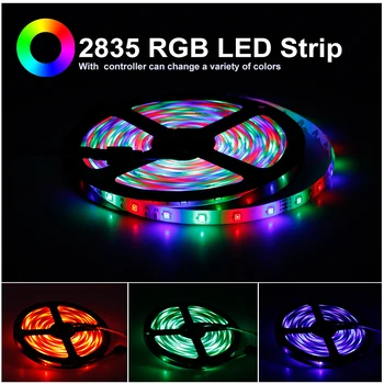 5M/300LED DC12V SMD 2835 LED Strip Waterproof 16.5 ft RGB LED Strip Lumina de Neon Panglică Bandă Diodă pentru Decor Acasă 