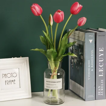 5Pcs Artificiale Lalele Floare Real Soft Touch din Silicon Buchet de Flori Pentru Acasă Decor Nunta Mireasa Mână Flores Artificiales 